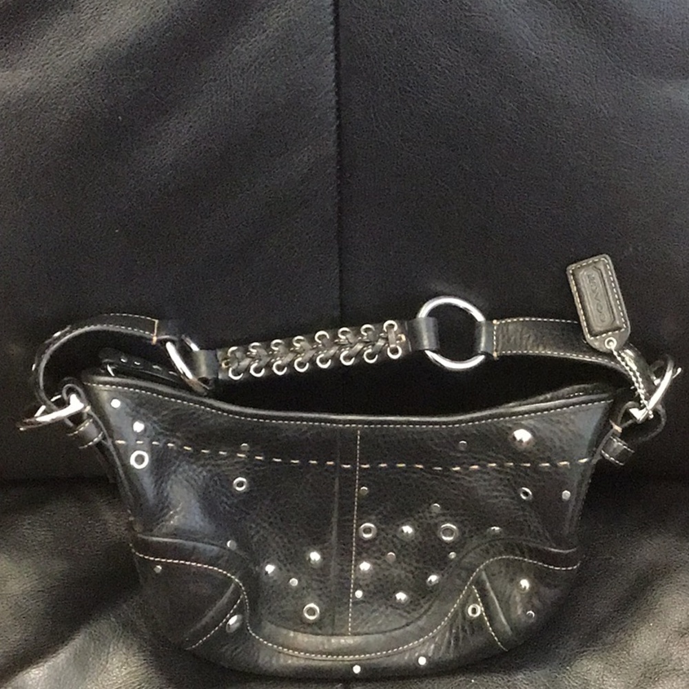 Coach Black Studded Shoulder Bag